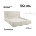 Ver imagem 4 de Cama Japonesa Queen Estofada com Cabeceira Sora Bouclé Gelo - Nexta Casa