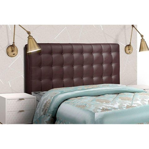 Cabeceira Cama Box Estofada Queen Size Queen Dama Queen Size - Courano Cacau - Simbal