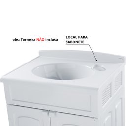 Gabinete Para Banheiro Com Lavatório Branco | 02 Portas | Astra - 6