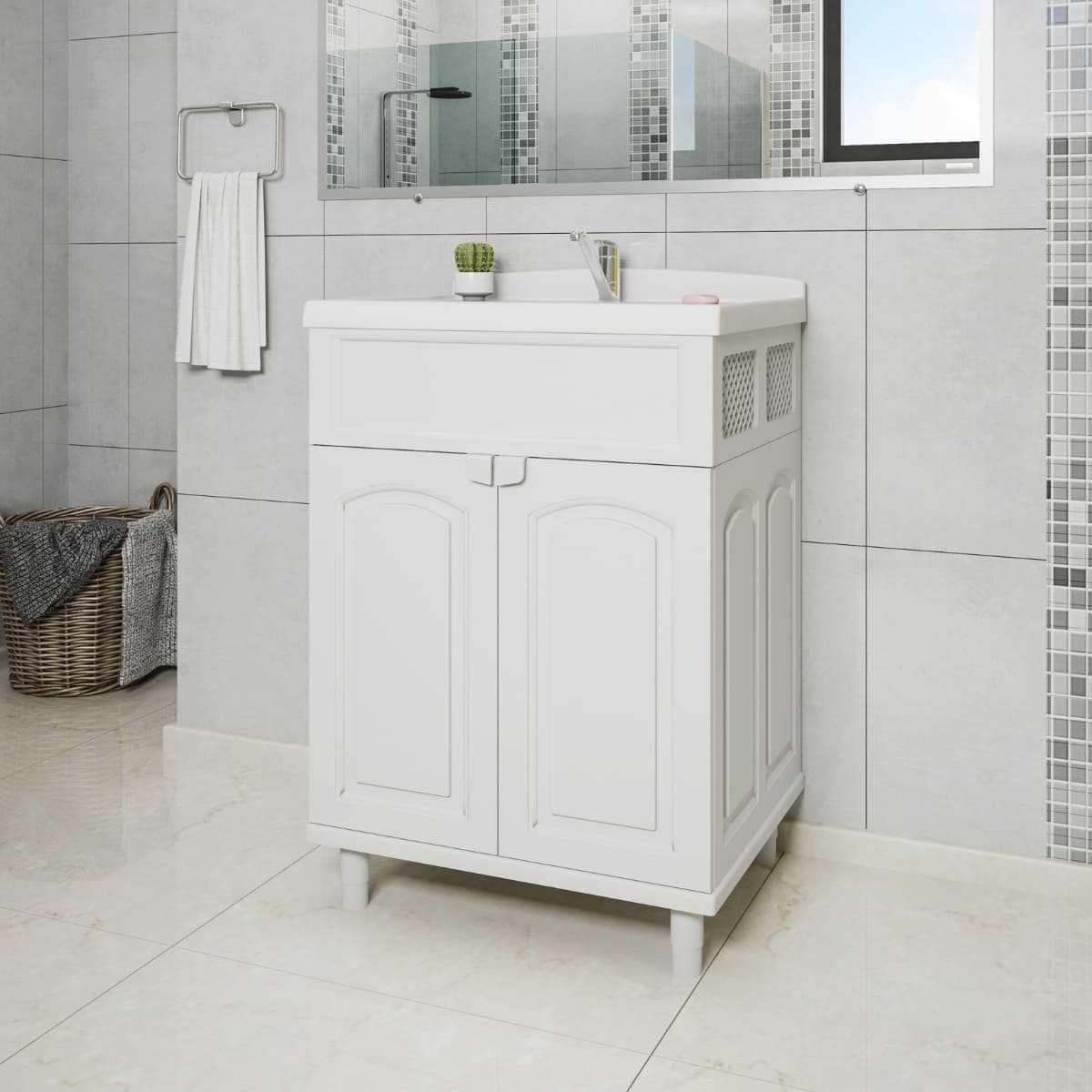 Gabinete Para Banheiro Com Lavatório Branco | 02 Portas | Astra - 7