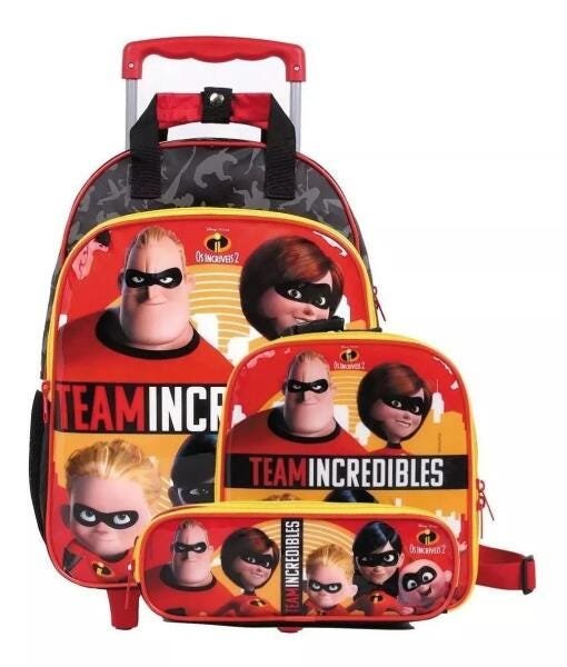 Kit Mochila De Rodas Os Incríveis 2 Com Lancheira E Estojo - 1