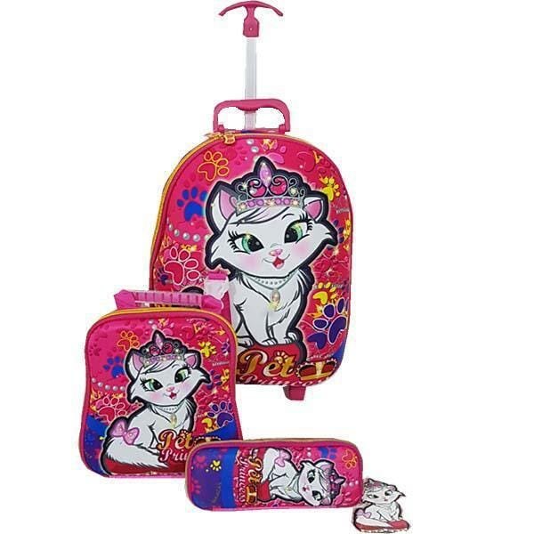 Kit Mochila Escolar Lancheira Estojo Pet Princess Mc3132 - 1