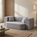 Ver imagem 1 de Sofá Cama 2 Lugares Bouclê Cinza 200cm