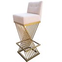 Ver imagem 4 de Kit 02 Banquetas Luma Base de Ferro Sued Bege - D'classe Decor