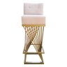 Kit 02 Banquetas Luma Base de Ferro Sued Bege - D'classe Decor - 2