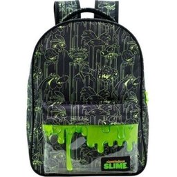 Kit Mochila Slime Preta 2 Nickelodeon + Estojo Transparente - 2