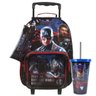 Kit Mochila Carrinho Lancheira Estojo E Copo Avengers 11623 - 1