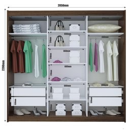 Guarda-Roupa 100% MDF 3 Portas e 4 Gavetas Eco 01 Bom Pastor - 3