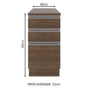 Ver imagem 3 de Balcão Armário de Cozinha 40 cm 3 Gavetas Rustic Glamy Madesa