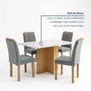 Ver mais imagens de Conjunto de Mesa com 4 Cadeiras Carol MDF 120x80cm Cinamomo Off White e Cinza