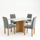 Ver imagem 2 de Conjunto de Mesa com 4 Cadeiras Carol MDF 120x80cm Cinamomo Off White e Cinza