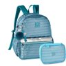 Kit Mochila E Estojo Box Rebecca Bonbon Metalizada Azul 2064 - 1