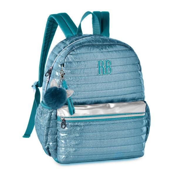 Kit Mochila E Estojo Box Rebecca Bonbon Metalizada Azul 2064 - 2