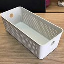 Ver imagem 4 de 2 Cestos Organizadores Multiuso Empilháveis 4,2l Retangular 26x12x13cm com Perfurações Flow