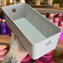 Ver mais imagens de 2 Cestos Organizadores Multiuso Empilháveis 4,2l Retangular 26x12x13cm com Perfurações Flow