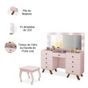 Ver imagem 5 de Penteadeira 9 Gavetas com Banqueta Cristal Rosê