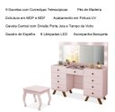 Ver imagem 6 de Penteadeira 9 Gavetas com Banqueta Cristal Rosê