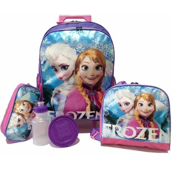 Kit Mochila Frozen de Rodinhas com Lancheira e Estojo - 1