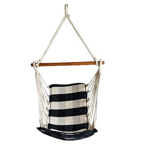 Cadeira de Balanço Suspensa Rede de Teto Varias Cores:preto com Branco Xadrez