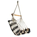 Ver imagem 2 de Cadeira de Balanço Suspensa Rede de Teto Varias Cores: Preto com Branco Xadrez