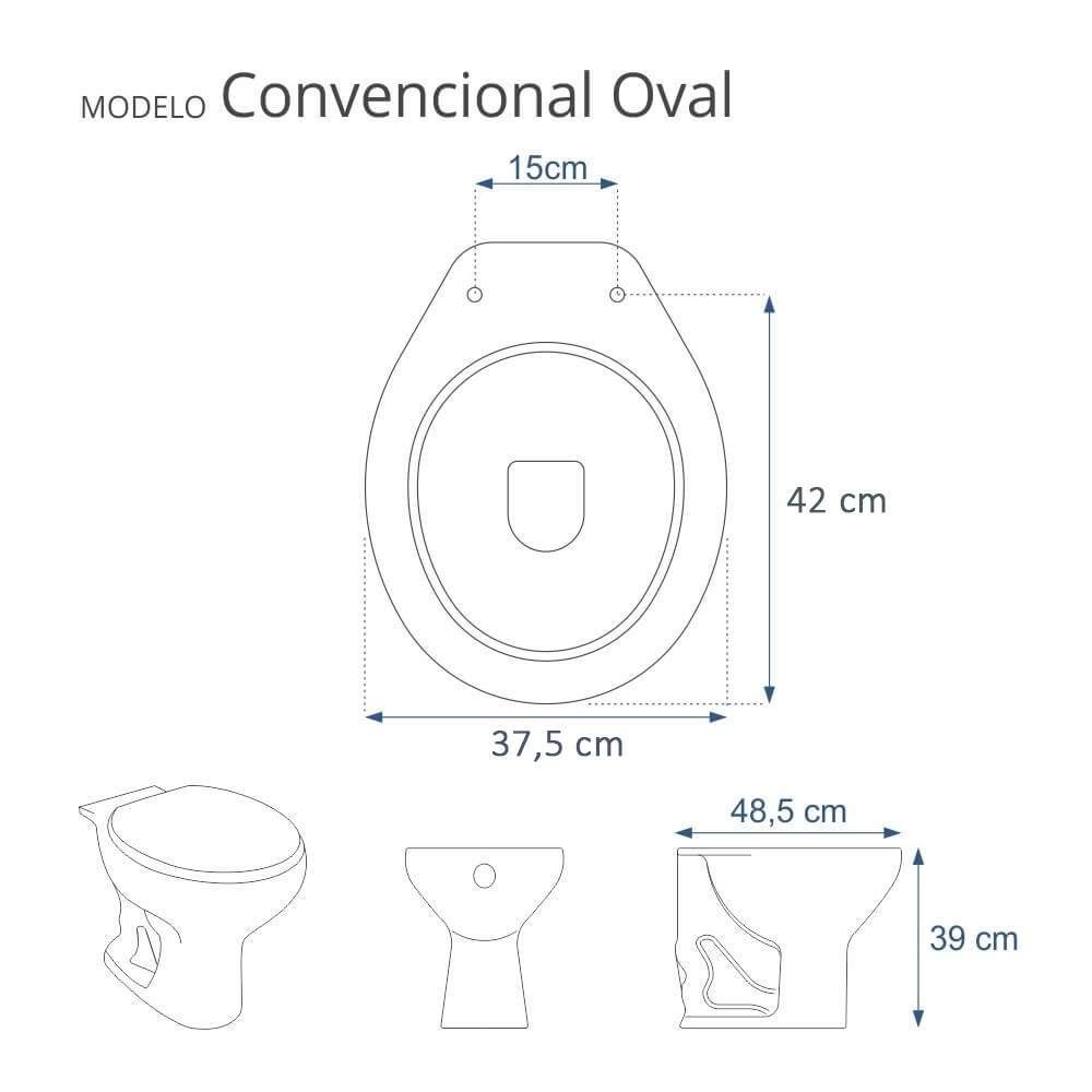 Assento Sanitario Poliester Convencional Oval Pergamon (bege Claro) para Vaso Celite - 3