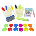 Ver imagem 4 de Lousa Magnética Infantil 3 Em 1 Quadro Branco e Negro 48 Pçs