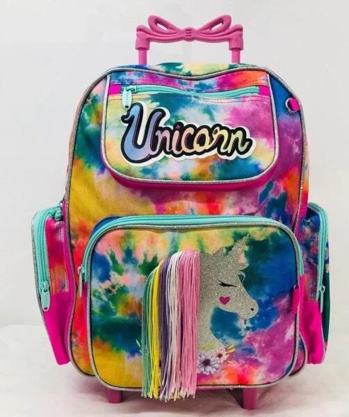 Kit Mochila + Lancheira + Estojo Dupl Unicornio Holografico - 2
