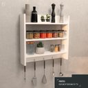 Ver imagem 4 de Porta Tempero de Parede para Condimentos Cor Branco 3 Prateleiras