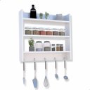 Ver imagem 1 de Porta Tempero de Parede para Condimentos Cor Branco 3 Prateleiras