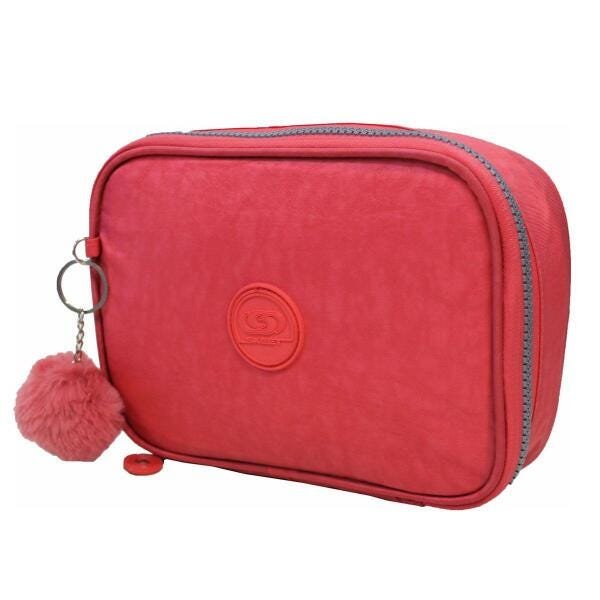 Kit Mochila Crinkle E Estojo Com Pompom Cor Goiaba Cruzeiro - 2