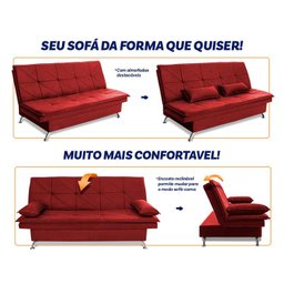 Sofá Cama Pérsia 3 Lugares Suede Velut - King House - 4