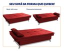 Ver imagem 5 de Sofá Cama Pérsia 3 Lugares Suede Velut - King House
