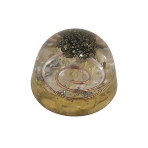 Orgonite Semi-esférico Amarelo com Pirita - Prosperidade