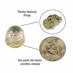 Orgonite Semi-esférico Amarelo com Pirita - Prosperidade - 2