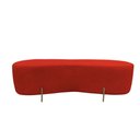 Ver imagem 3 de Puff Decorativo Alana Couro Vermelho