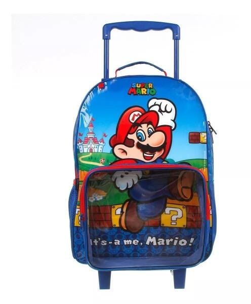 Kit Mochila Super Mario De Rodas Com Lancheira E Estojo - 4