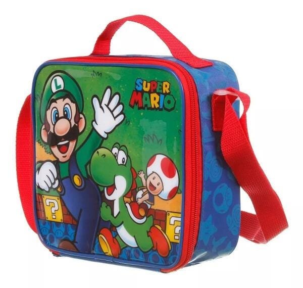Kit Mochila Super Mario De Rodas Com Lancheira E Estojo - 7