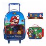 Kit Mochila Super Mario De Rodas Com Lancheira E Estojo - 1