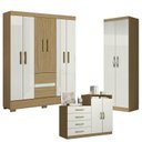 Ver imagem 1 de Guarda Roupa Casal Coimbra 2005138 com Armário Multiuso New 2000192 e Cômoda Sapateira Londres Ataca