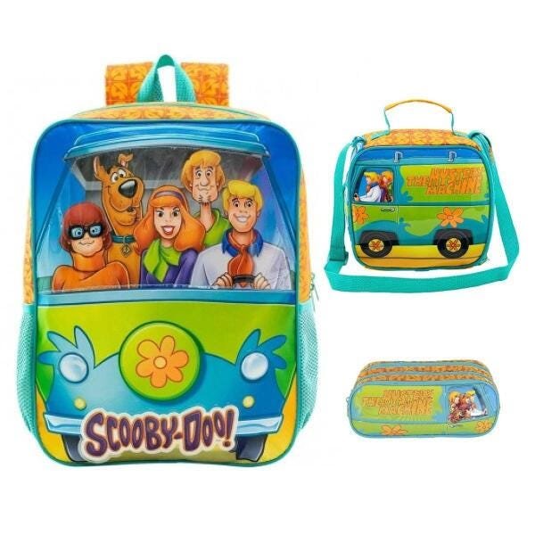 Kit Mochila Lancheira Estojo Scooby-Doo Mystery Xeryus 8883 - 1