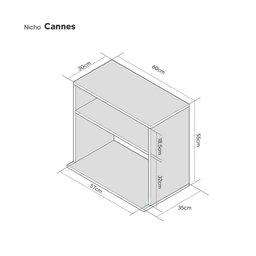 Nicho Organizador Suporte para Microondas Forno Elétrico 60cm - 3
