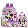 Kit Mochila Minnie Rosa 8942 Costas Lancheira E Estojo Duplo - 1