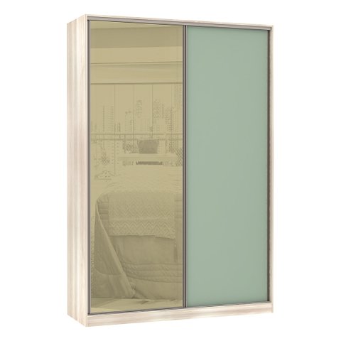 Guarda-roupa Solteiro Luciane 2 Portas de Correr 3 Gavetas Prime Plus Alumínio com Vidro 8 Cm