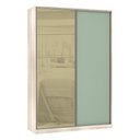 Ver imagem 1 de Guarda-roupa Solteiro Luciane 2 Portas de Correr 3 Gavetas Prime Plus Alumínio com Vidro 8 Cm