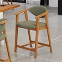 Ver imagem 2 de Banqueta Baixa para Cozinha Sala de Jantar Bancada Cecília L02 Bouclê Oliva - Lyam Decor