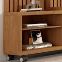 Ver imagem 4 de Home Theater para Sala com Três Prateleiras Laterais Quatro Nichos Ripado Nobre - Giga Móveis:freijo