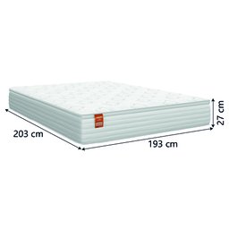 Colchão Casal King Molas Ensacadas Real Pillow Top 193x203x27cm Branco Inducol - 2