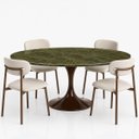 Ver imagem 2 de Mesa de Jantar Saarinen Oval 180x100 cm Tampo Mármore Vitória Régia Base Laca Marrom Cacau