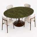 Ver imagem 3 de Mesa de Jantar Saarinen Oval 180x100 cm Tampo Mármore Vitória Régia Base Laca Marrom Cacau