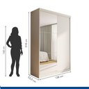 Ver imagem 5 de Guarda Roupa 2 Portas de Correr com Espelho 2 Gavetas Salvador Minastex Branco